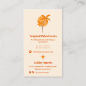 オレンジモダンイベントプランナーフォトqrコードロゴ 名刺 (正面)