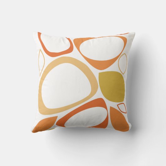 オレンジモダンスタイリッシュ色の黄色の抽象芸術パターン クッション (裏面)