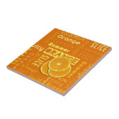 オレンジモダンタイポグラフィフルーツスライス タイル (側面)