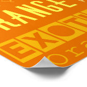 オレンジモダンタイポグラフィフルーツスライス ポスター (角)