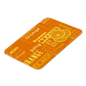 オレンジモダンタイポグラフィフルーツスライス マグネット (左側)