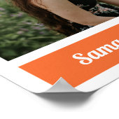 オレンジモダンブロック写真卒業ポスター ポスター (角)