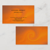 オレンジモダンプレーンシンプル魅力的ミニマリスト 名刺 (正面/裏面)