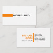 オレンジモダンプロフェッショナル（白） 名刺 (正面/裏面)