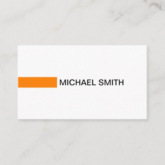 オレンジモダンプロフェッショナル（白） 名刺 (正面)