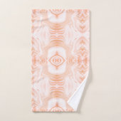 オレンジモダンホワイトマーフェイクブルテクスチャ バスタオルセット (ハンドタオル)