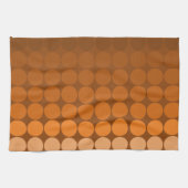 オレンジモダンポップ・アートの色から茶色の円 キッチンタオル (横)