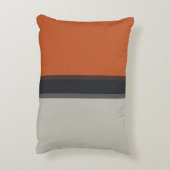 オレンジモダンレッドシルバーグレーのストライプ アクセントクッション (裏面(縦))