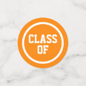 オレンジモダン円の写真卒業 コンフェッティ (スモール正面)