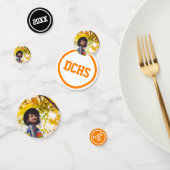 オレンジモダン円の写真卒業 コンフェッティ (グループ)