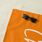 オレンジモダン名前をカスタムする ビーチタオル (インサイチュ)