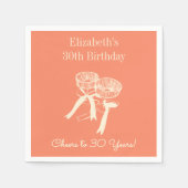 オレンジモダン応援30年誕生日ナプキン スタンダードカクテルナプキン (正面)