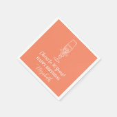 オレンジモダン応援30年誕生日ナプキン スタンダードカクテルナプキン (角)