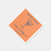 オレンジモダン応援30年誕生日ナプキン スタンダードカクテルナプキン (角)