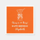 オレンジモダン応援30年誕生日ナプキン スタンダードカクテルナプキン (正面)