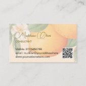 オレンジモダン柑橘系水色QRコード 名刺 (裏面)