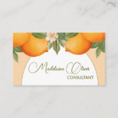 オレンジモダン柑橘系水色QRコード 名刺 (正面)