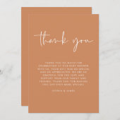 オレンジモダン男女兼用赤ちゃんシャワーありがとう 招待状 (正面/裏面)