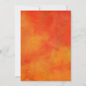 オレンジモダン絵画色の赤ちゃんシャワーの抽象芸術 招待状 (裏面)