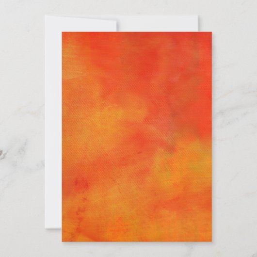 オレンジモダン絵画色の赤ちゃんシャワーの抽象芸術 招待状 (裏面)