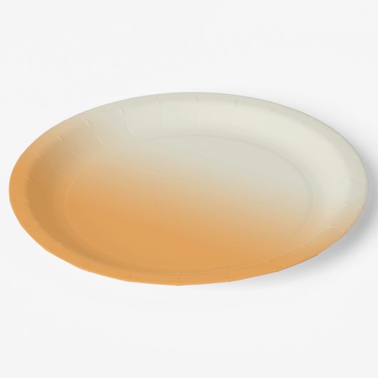オレンジモダン色とアイボリーグラデーショグラデーションン ペーパープレート (アングル)