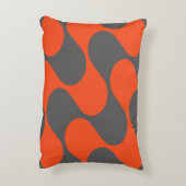 オレンジモダン色とグレーの抽象芸術幾何学的パターン アクセントクッション (裏面(縦))