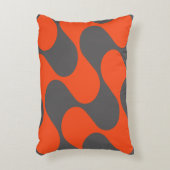 オレンジモダン色とグレーの抽象芸術幾何学的パターン アクセントクッション (正面(垂直))