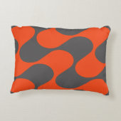 オレンジモダン色とグレーの抽象芸術幾何学的パターン アクセントクッション (裏面)