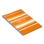 オレンジモダン色と白のストライプパターン ノートブック (右側)