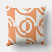 オレンジモダン色と白の円形フラグメント クッション (裏面)