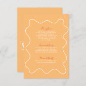 オレンジモダン色のおもしろい結婚レトロのエンクロージャカード 出欠カード (正面/裏面)