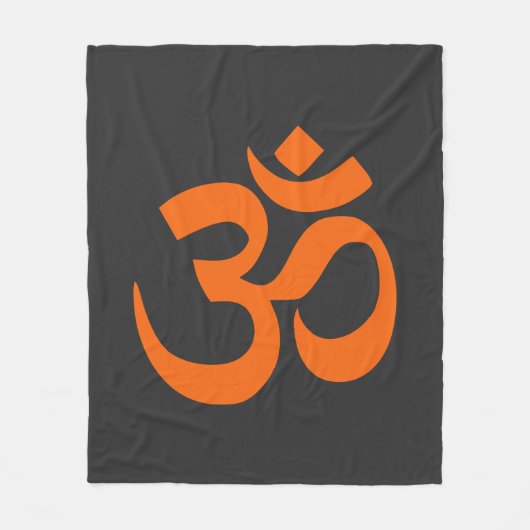 オレンジモダン色のオーム フリースブランケット (正面)
