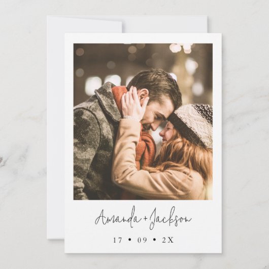 オレンジモダン色のサボテンの結婚式の日付カードを保存 招待状 (裏面)