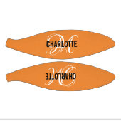 オレンジモダン色のスクリプトのモノグラム名バスケットボール ミニバスケットボール (パネル)