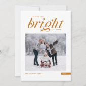 オレンジモダン色のスクリプト明るい日前写真 シーズンカード (正面)