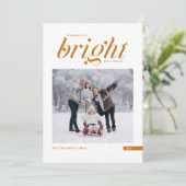 オレンジモダン色のスクリプト明るい日前写真 シーズンカード (スタンド正面)