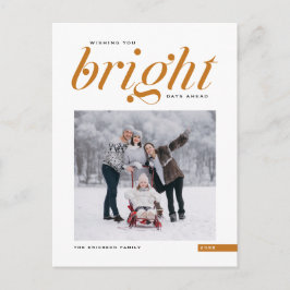 オレンジモダン色のスクリプト明るい日前写真 シーズンポストカード