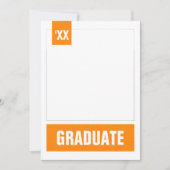 オレンジモダン色のテクスチャード写真の卒業 招待状 (正面)