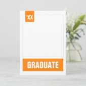 オレンジモダン色のテクスチャード写真の卒業 招待状 (スタンド正面)