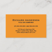 オレンジモダン色のブラック名刺 名刺 (正面)