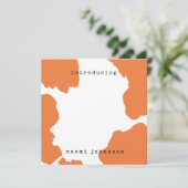 オレンジモダン色のベビー発表 招待状 (スタンド正面)