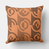 オレンジモダン色の円の断片の繰り返しパターン クッション (裏面)