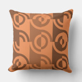 オレンジモダン色の円の断片の繰り返しパターン クッション (正面)