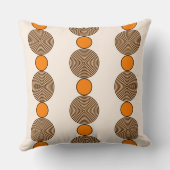オレンジモダン色の円の線の繰り返しパターン クッション (裏面)