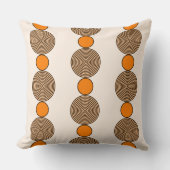 オレンジモダン色の円の線の繰り返しパターン クッション (正面)