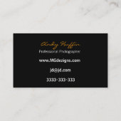 オレンジモダン色の写真、カメラ 名刺 (裏面)