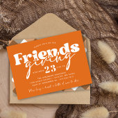 オレンジモダン色の友情と感謝祭ディナー 招待状