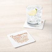 オレンジモダン色の友情 スクエアペーパーコースター (インサイチュ)