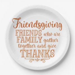 オレンジモダン色の友情 ペーパープレート