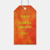 オレンジモダン色の抽象芸術絵画に感謝 ギフトタグ (正面)